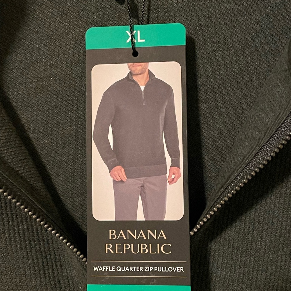 Banana Republic Green Quarter Zip Sweater - Picture 3 of 5